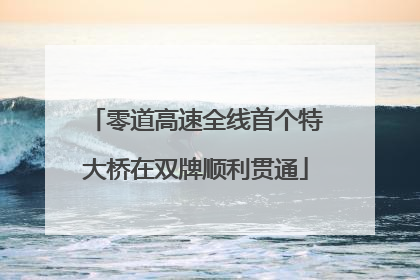 零道高速全线首个特大桥在双牌顺利贯通