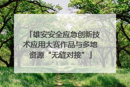 雄安安全应急创新技术应用大赛作品与多地资源“无缝对接”