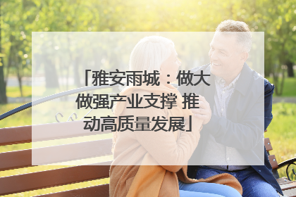 雅安雨城：做大做强产业支撑 推动高质量发展