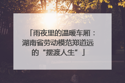 雨夜里的温暖车厢：湖南省劳动模范郑道远的“摆渡人生”