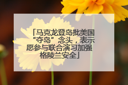 马克龙登岛批美国“夺岛”念头，表示愿参与联合演习加强格陵兰安全