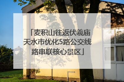 麦积山往返伏羲庙 天水市优化5路公交线路串联核心景区