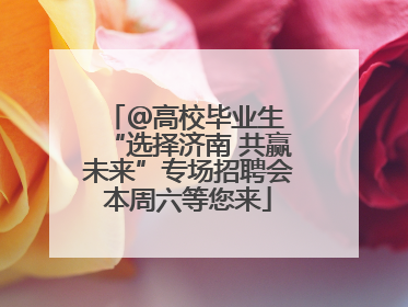 ＠高校毕业生 “选择济南 共赢未来”专场招聘会本周六等您来