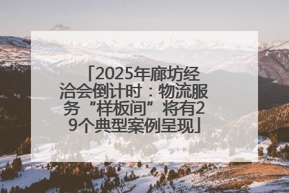 2025年廊坊经洽会倒计时：物流服务“样板间”将有29个典型案例呈现