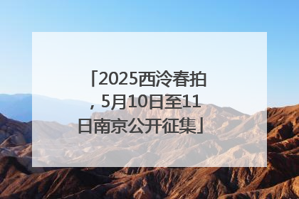 2025西泠春拍，5月10日至11日南京公开征集