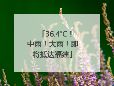 36.4℃！中雨！大雨！即将抵达福建