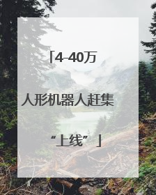 4-40万 人形机器人赶集“上线”