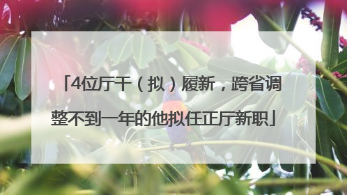 4位厅干（拟）履新，跨省调整不到一年的他拟任正厅新职