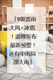 9级雷雨大风+冰雹！淄博发布最新预警！还有中雨局部大雨